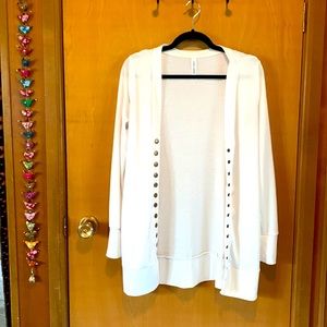 Zenana Outfitters long cardigan, size M, white